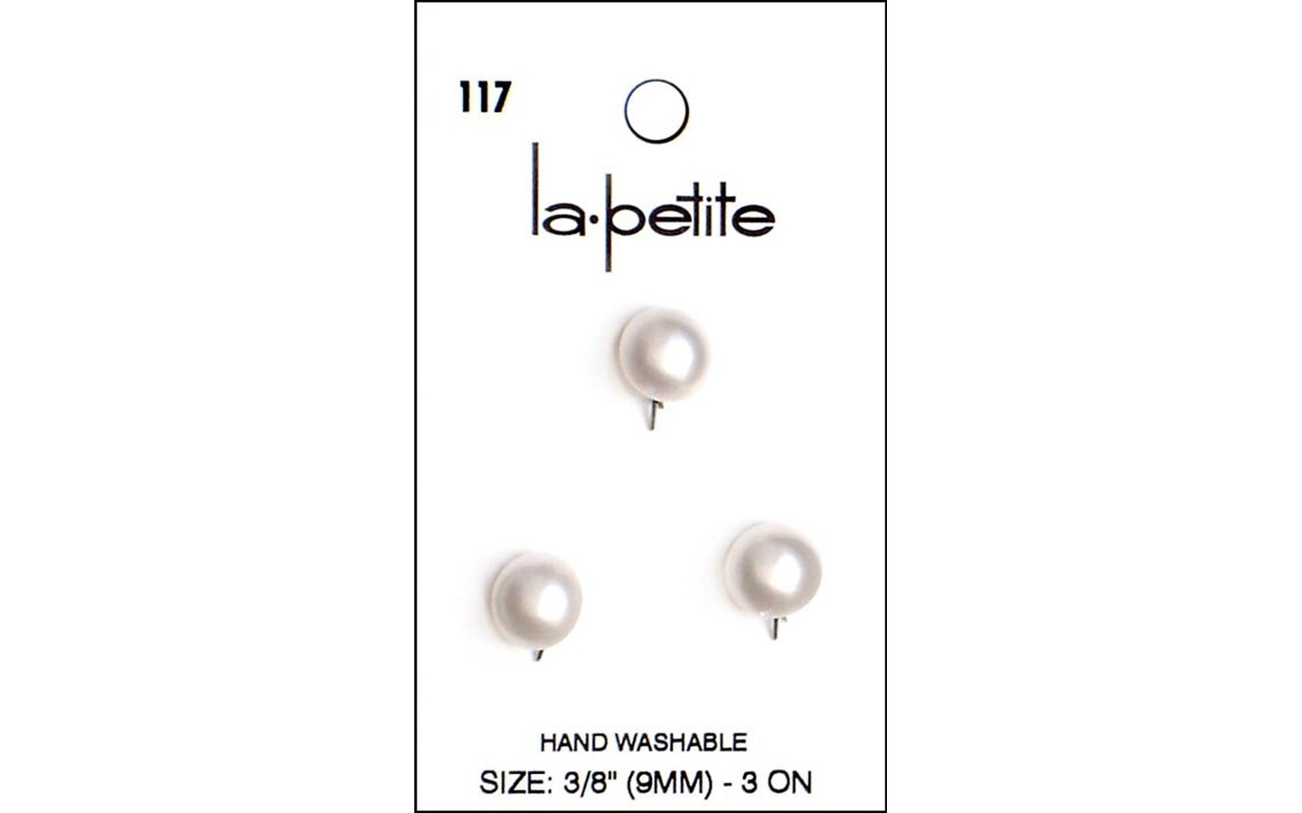 LaPetite Buttons 3/8&#x22; Shank White 3pc