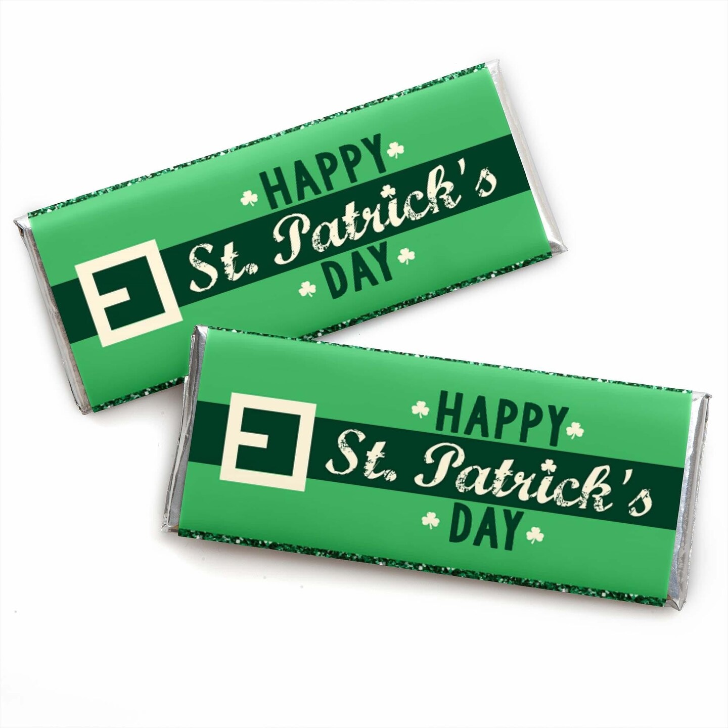 Big Dot of Happiness St. Patrick&#x27;s Day - Candy Bar Wrapper Saint Paddy&#x27;s Day Party Favors - Set of 24