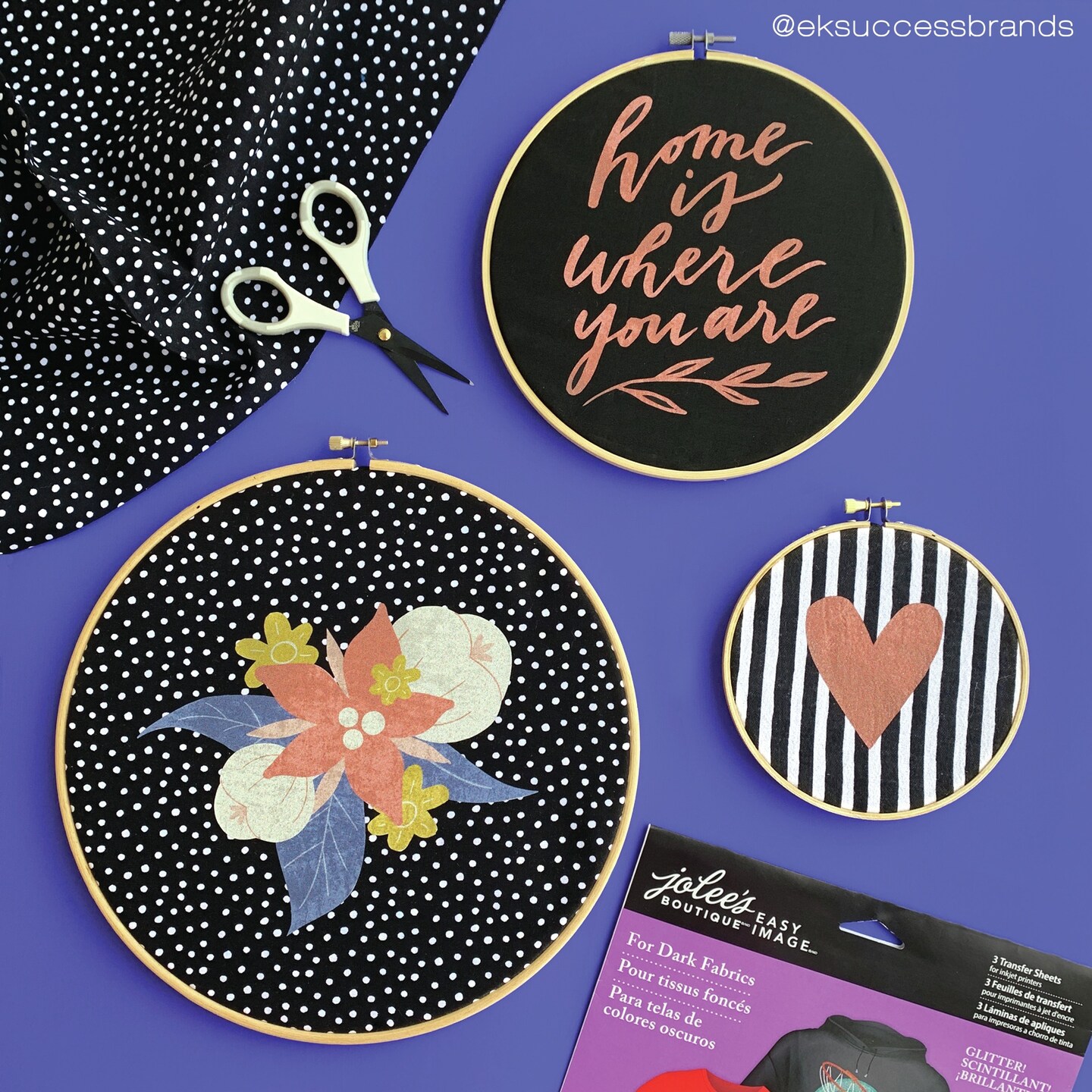 Jolee's Easy Image Transfer Sheets 8.5"X11" 3/Pkg-Glitter For Dark Fabrics