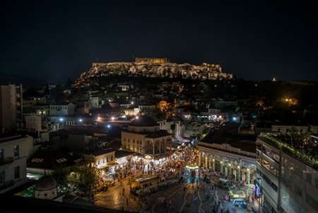 Greece Athens Acropolis Night 1 Poster Print by Vladimir Kostka - Item # VARPDXVKRC030A