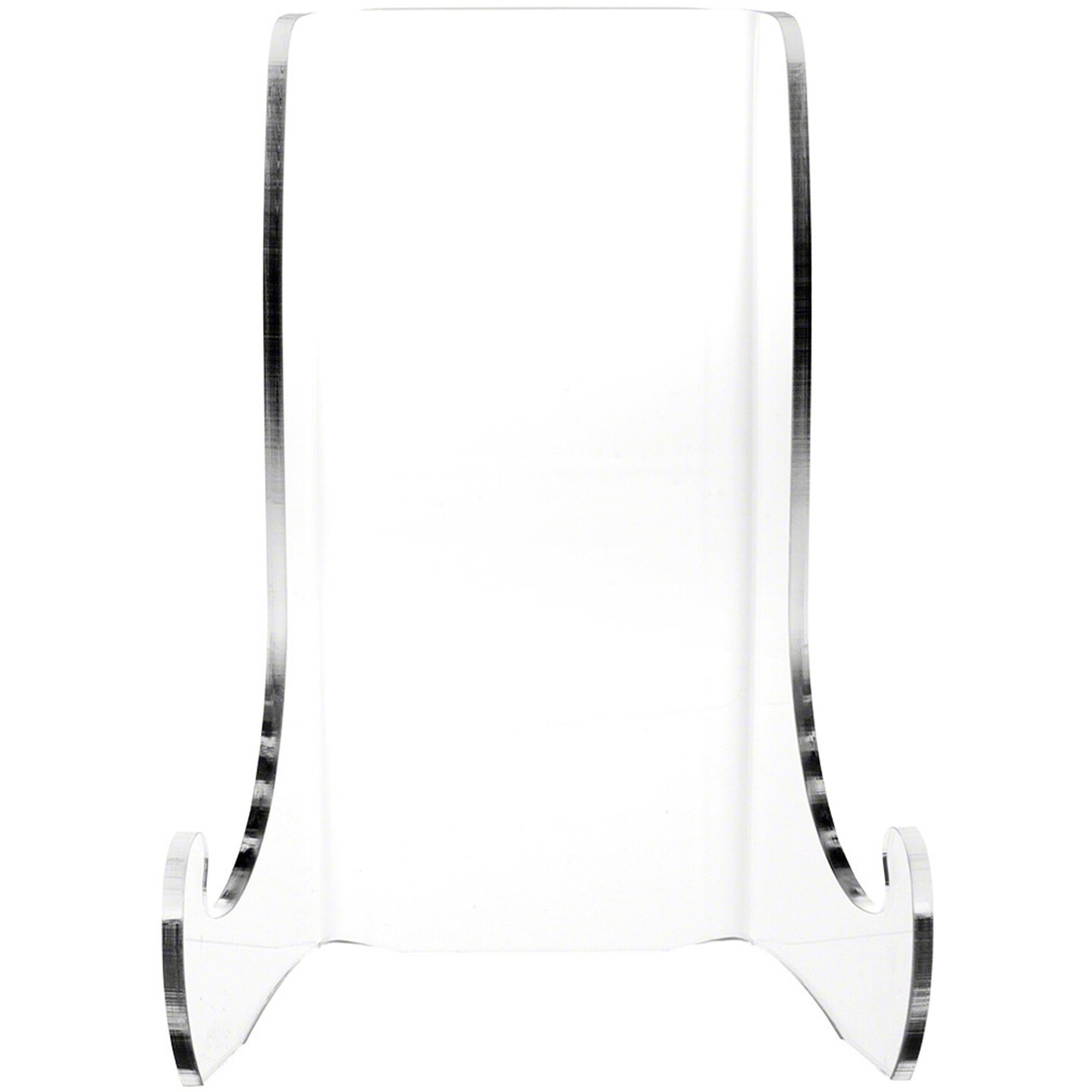 Plymor Clear Acrylic Flat Back Easel With Shallow Support Ledges, 7.5&#x22; H x 5.375&#x22; W x 4.25&#x22; D