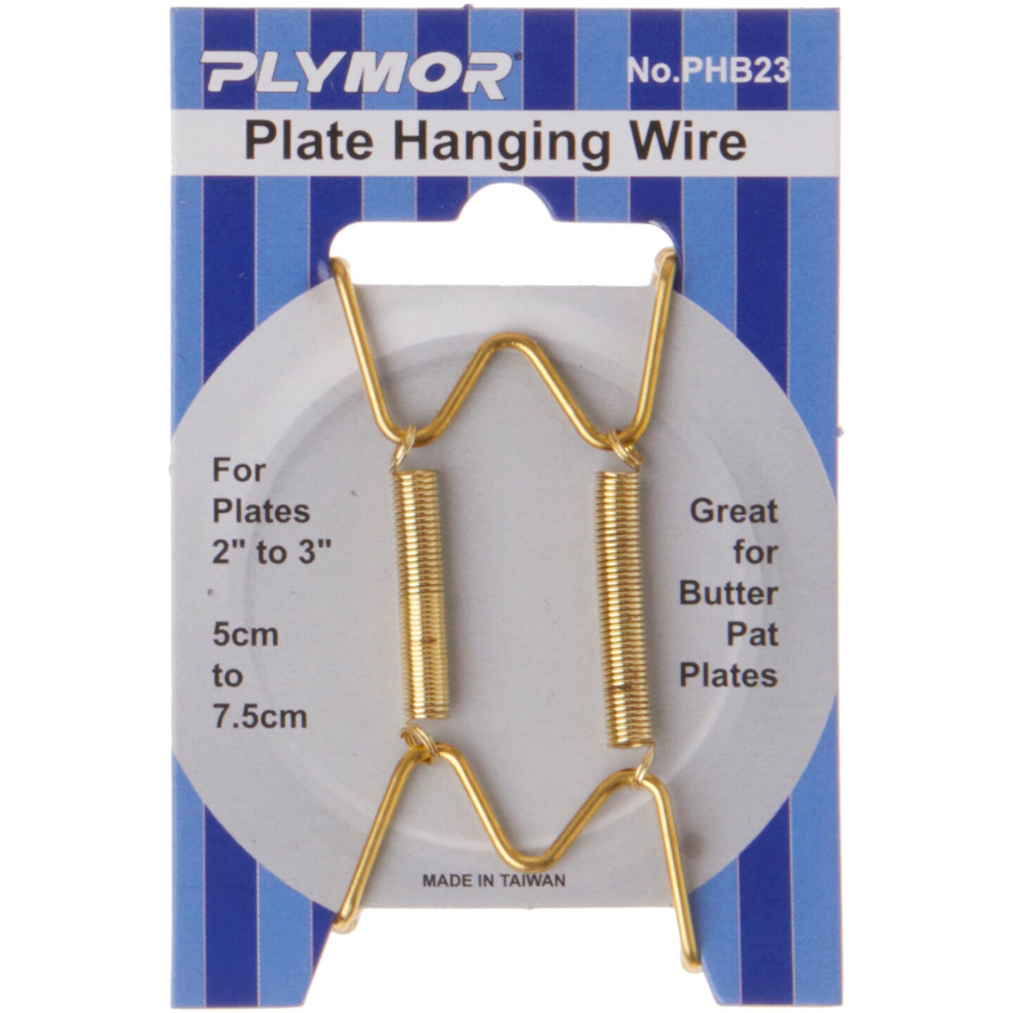Plymor Shiny Gold Finish Wall Mountable Plate Hanger, 3.5&#x22; H x 2.5&#x22; W x 0.375&#x22; D (For Plates 2&#x22; - 3&#x22;)