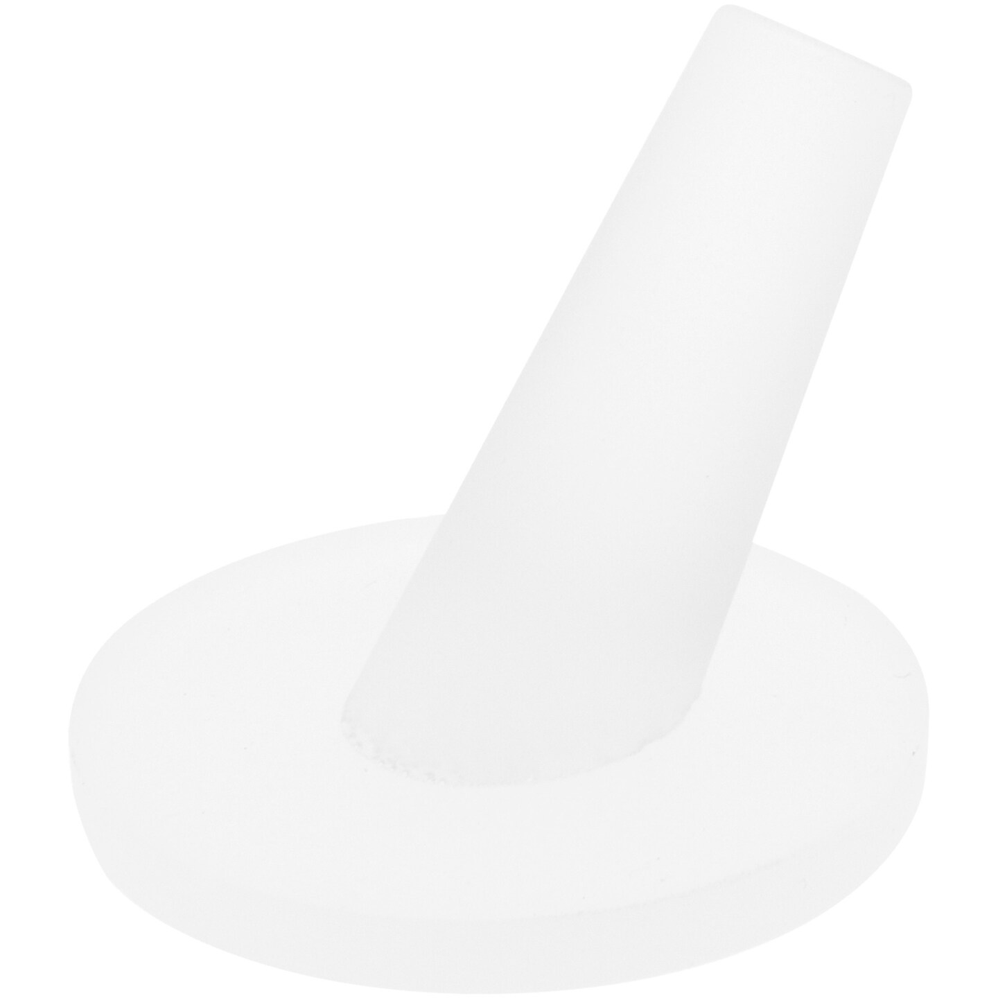 Plymor Frosted Acrylic Ring Finger Display, Single on Round Base, 2&#x22; W x 2&#x22; D x 1.75&#x22; H