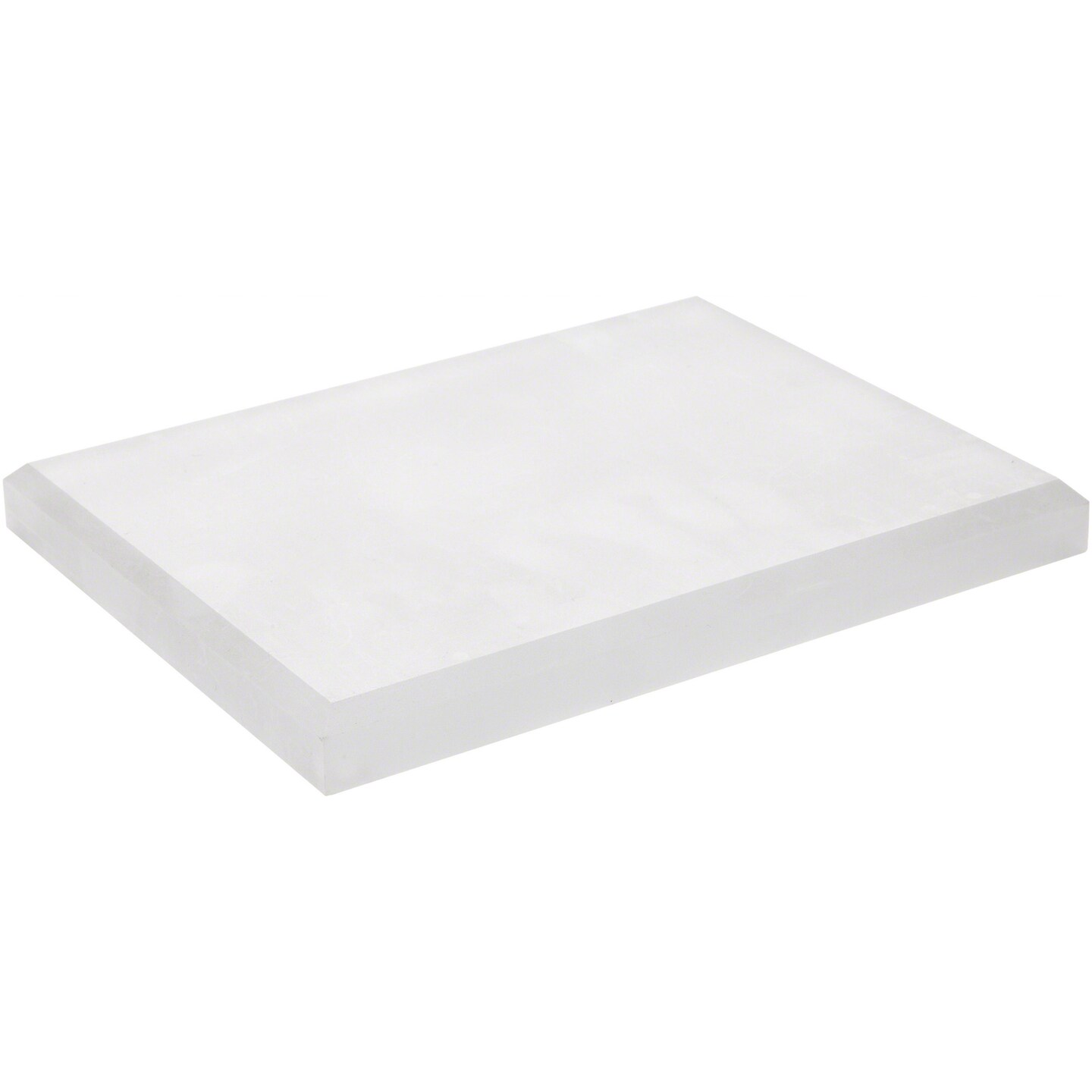 Plymor Frosted Acrylic Rectangular Beveled Display Base, 8&#x22; W x 6&#x22; D x 0.75&#x22; H