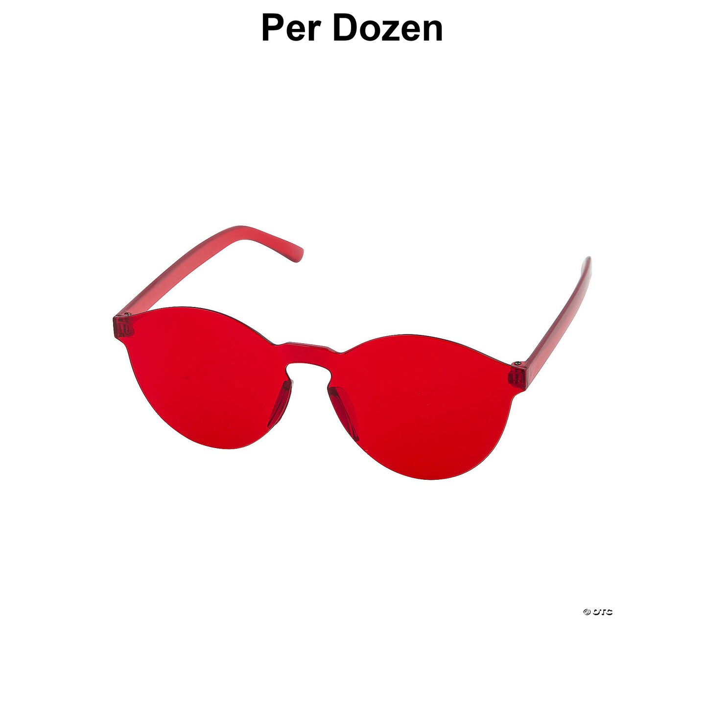 Rimless Red Glasses - 12 Pc.