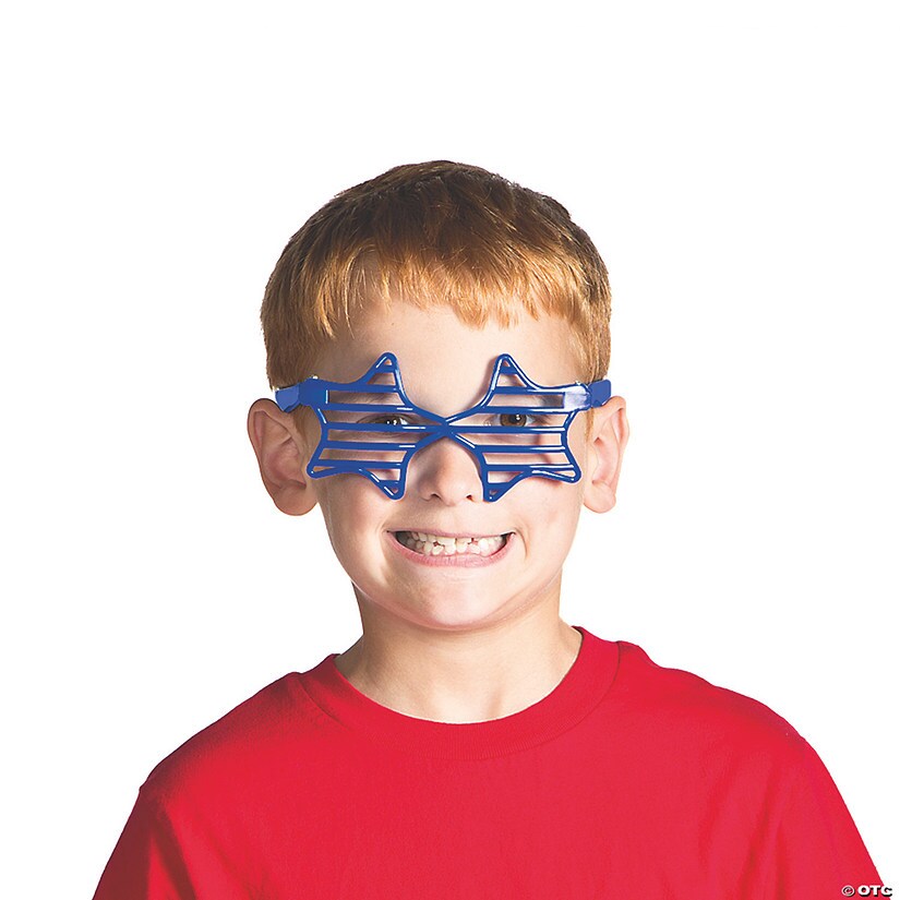 Kids Red, White &#x26; Blue Star-Shaped Shutter Glasses - 12 Pc.