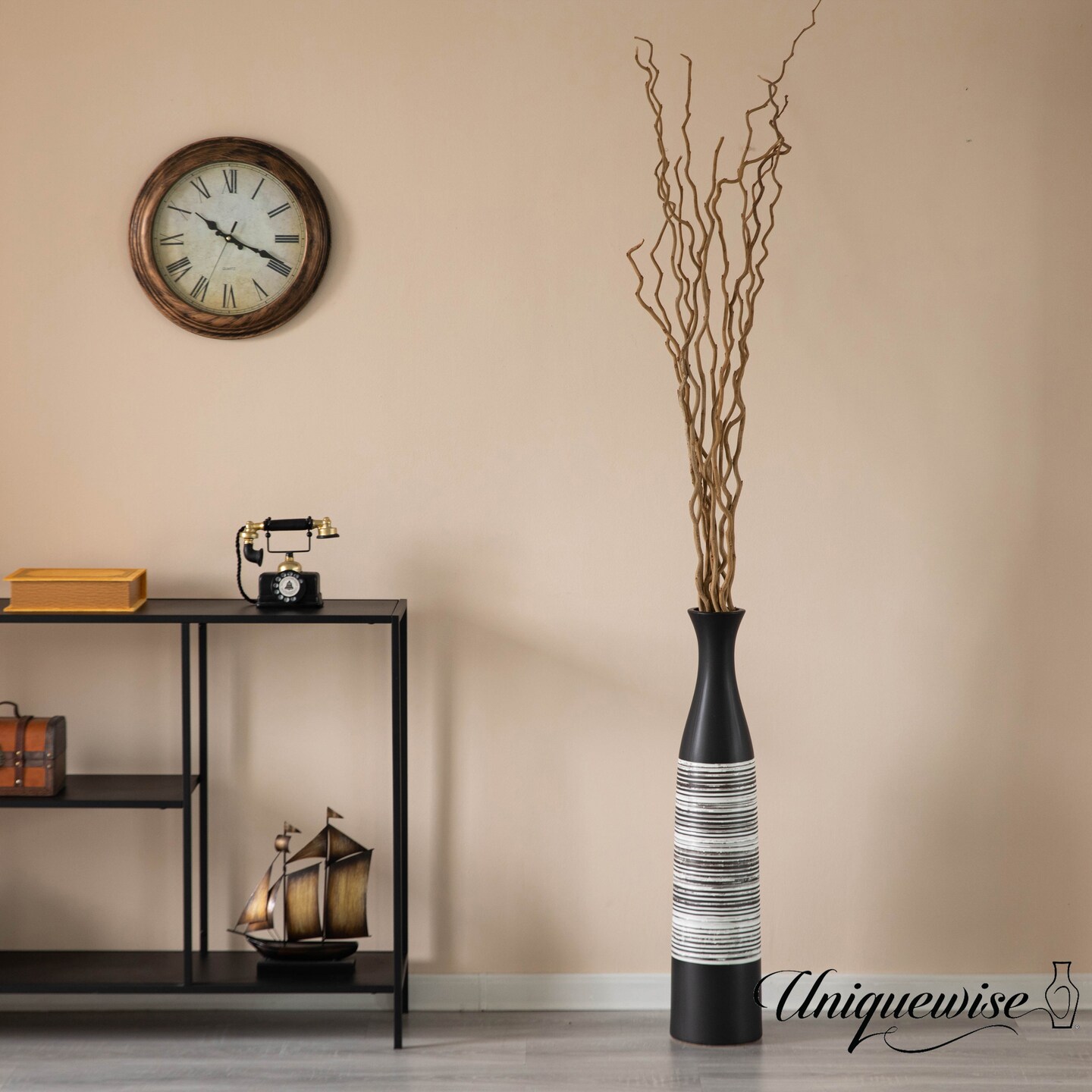 Uniquewise 12 pcs Brown Natural Decorative Dry Branches Authentic Mulberry Sticks, Home Decoration and Wedding Craft 47 in, DIY Greenery Plants Craft Vases fillers Garden Hotel Farmhouse Decor