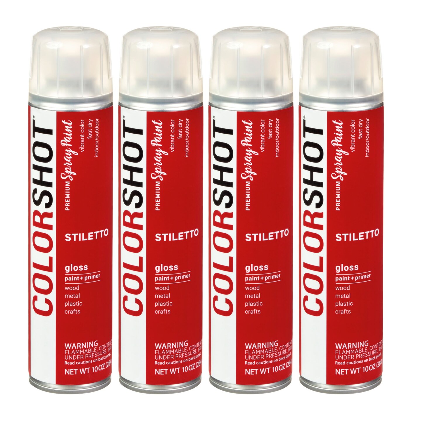 COLORSHOT Gloss Spray Paint Stiletto (Red) 10 oz. 4 Pack Michaels