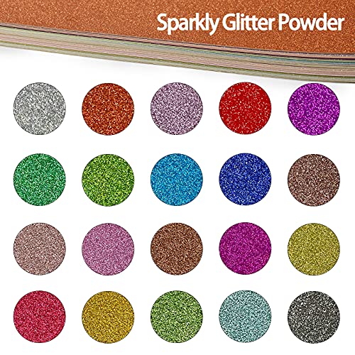 Glitter Cardstock Paper 40 Sheets 20 Colors Colored Cardstock for Cricut  Premium Glitter Paper for Crafts A4 Glitter Card Stock for DIY Projects  Sparkly Paper for Card Making 250 GSM 20 colors 40 sheets