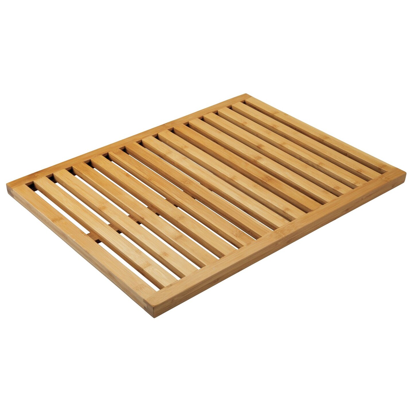 mDesign Bamboo Non-Slip Indoor/Outdoor Spa Bath Mat - Natural Wood