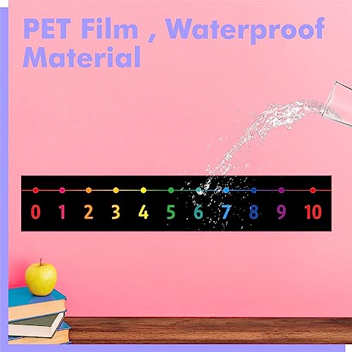 Number Line Bulletin Board Set - -100 to 100 Number Line Classroom Decoration with PET Film Border, Math Class Decoration Supplies for Classroom, School Wall, Teacher Office, and Kids Room