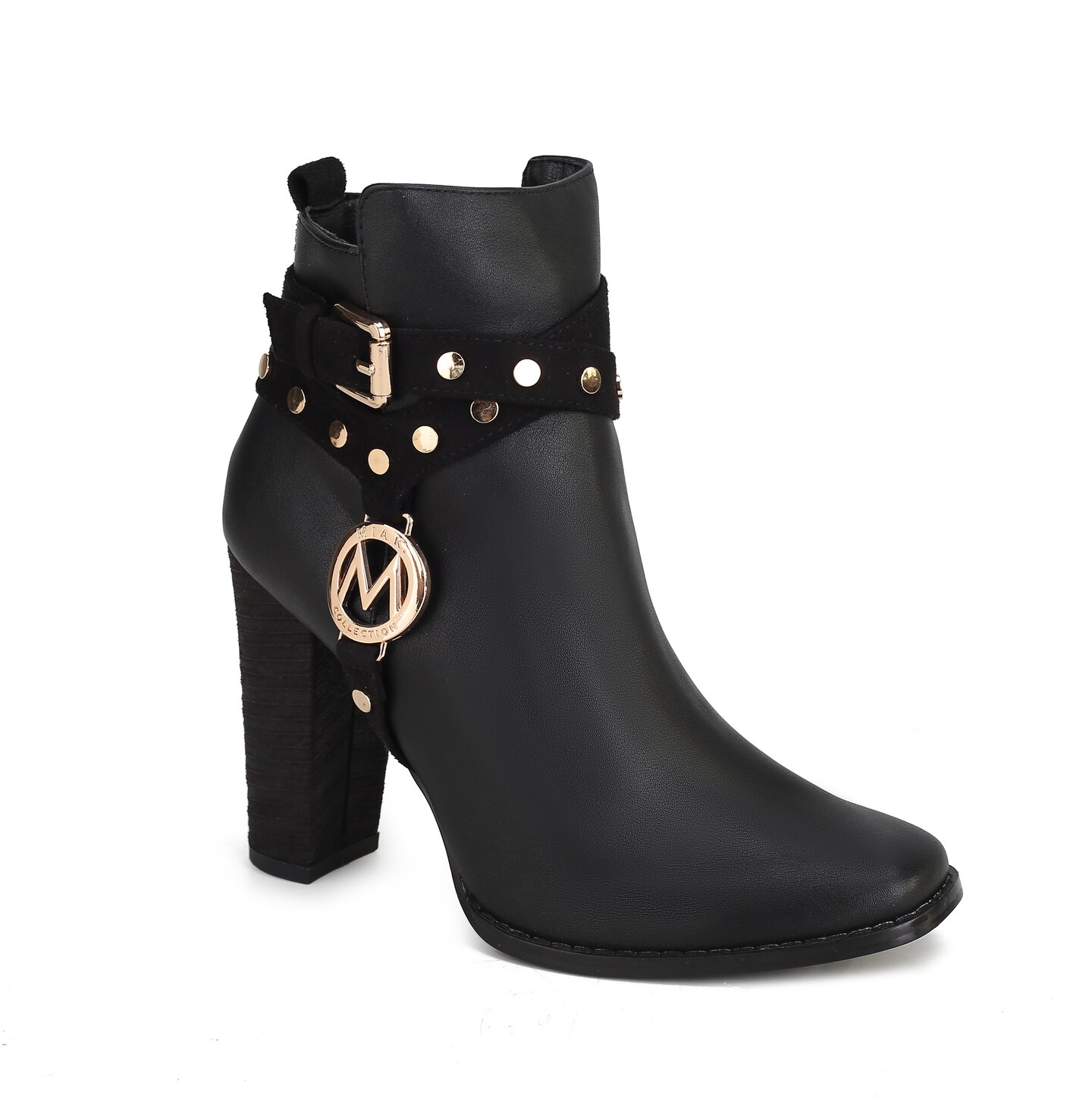 MKF Collection by Mia K - Women&#x27;s Brooke Ankle  Boot with Wide Heel