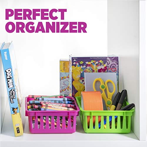 Classroom Storage Baskets Crayon and Pencill Container | Classroom Organization| Storage Basket, Shelf and Desk Organizer | For Classrooms, Office Desk, Small Desk, and Toy Storage