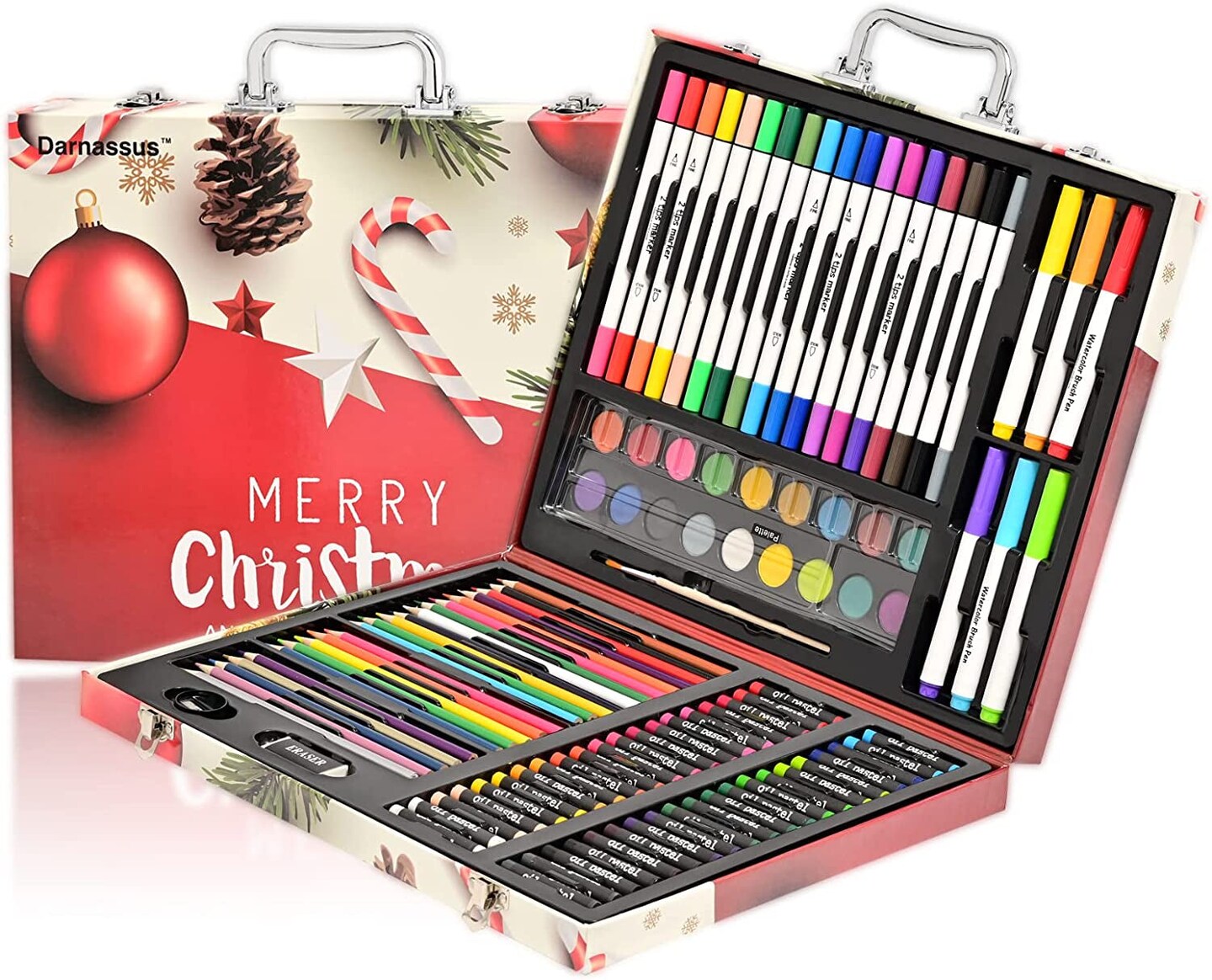 Darnassus 130-Piece Art Set, Deluxe Professional Color Set, with Compact  Portable Wooden Case, Art Kit Gift for 4-12 Age