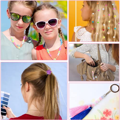 612 Pieces Candy Color Acrylic UV Beads Glow in The Dark Beads Happy Face Bead Heart Beads Star Beads Color Changing Sun UV Reactive Plastic Solar Hair Beads Bulk for Bracelet Necklace Jewelry Making