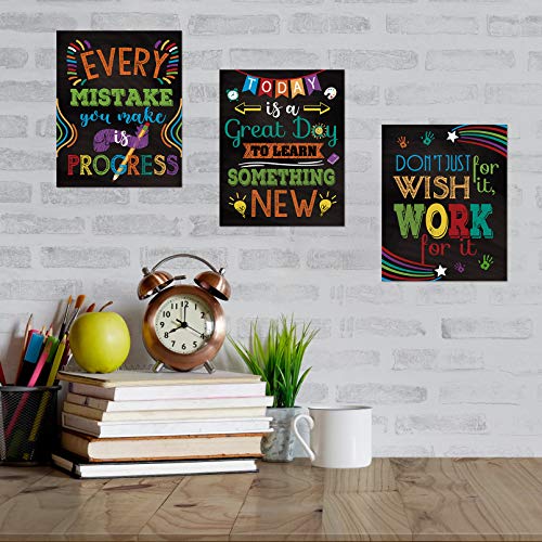 13 Pieces Motivational Posters for Classroom - Laminated Inspirational Posters and Bulletin Board Set with Quotes, Welcome Sign for Teachers, Students, School Counselors, Home, and Office