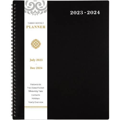 2026 Monthly Planner - JAN 2026 - DEC 2026 Planner/Calendar,12 Monthly Planner with Contacts & Passwords, 8.5" x 11" Planners 2026, Colorful Tabs, Thick Paper, Black