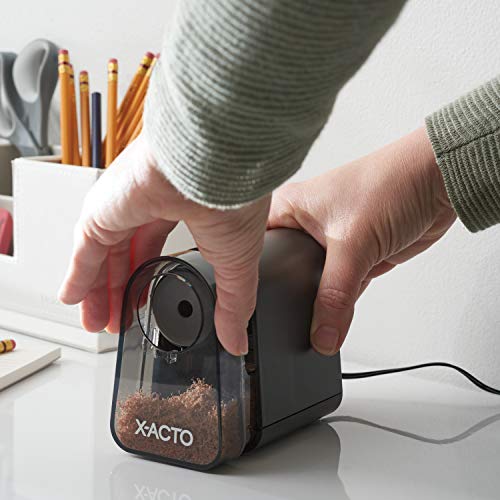 Pencil Sharpener, Mighty Mite Electric Pencil Sharpener, With Pencil Saver, SafeStart Motor, Black, 1 Count