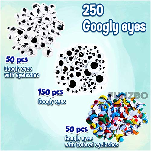 FUNZBO Arts and Crafts Supplies for Kids - Kids Crafts for Kids Ages 4-8  with Construction Paper, Pom Poms, Googly Eyes & Pony Beads, Crafts  Activties