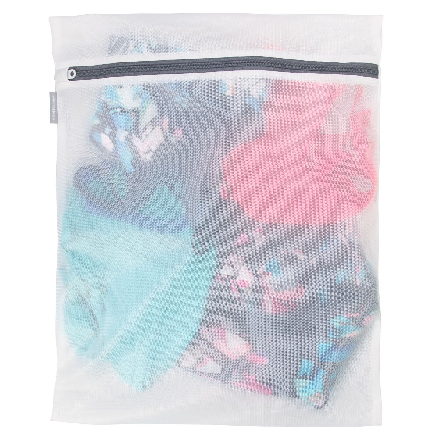mDesign Laundry Mesh Fabric Wash Bag, Zipper Closure