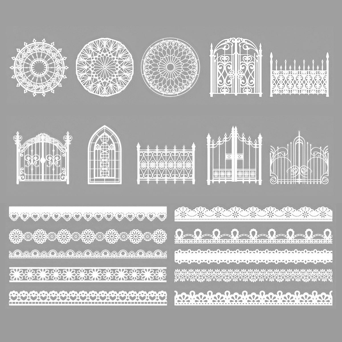 Wrapables Hollow Lace Paper for Arts &#x26; Crafts, Scrapbooking, Stationery, Photo Albums (Set of 2)