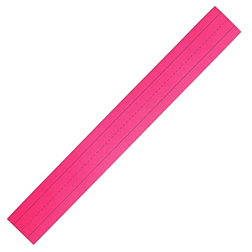 100 Pack Colored Sentence Strips for Teacher Supplies, Classroom, Lined Paper Borders for Writing Words (5 Colors, 3 x 24 in)