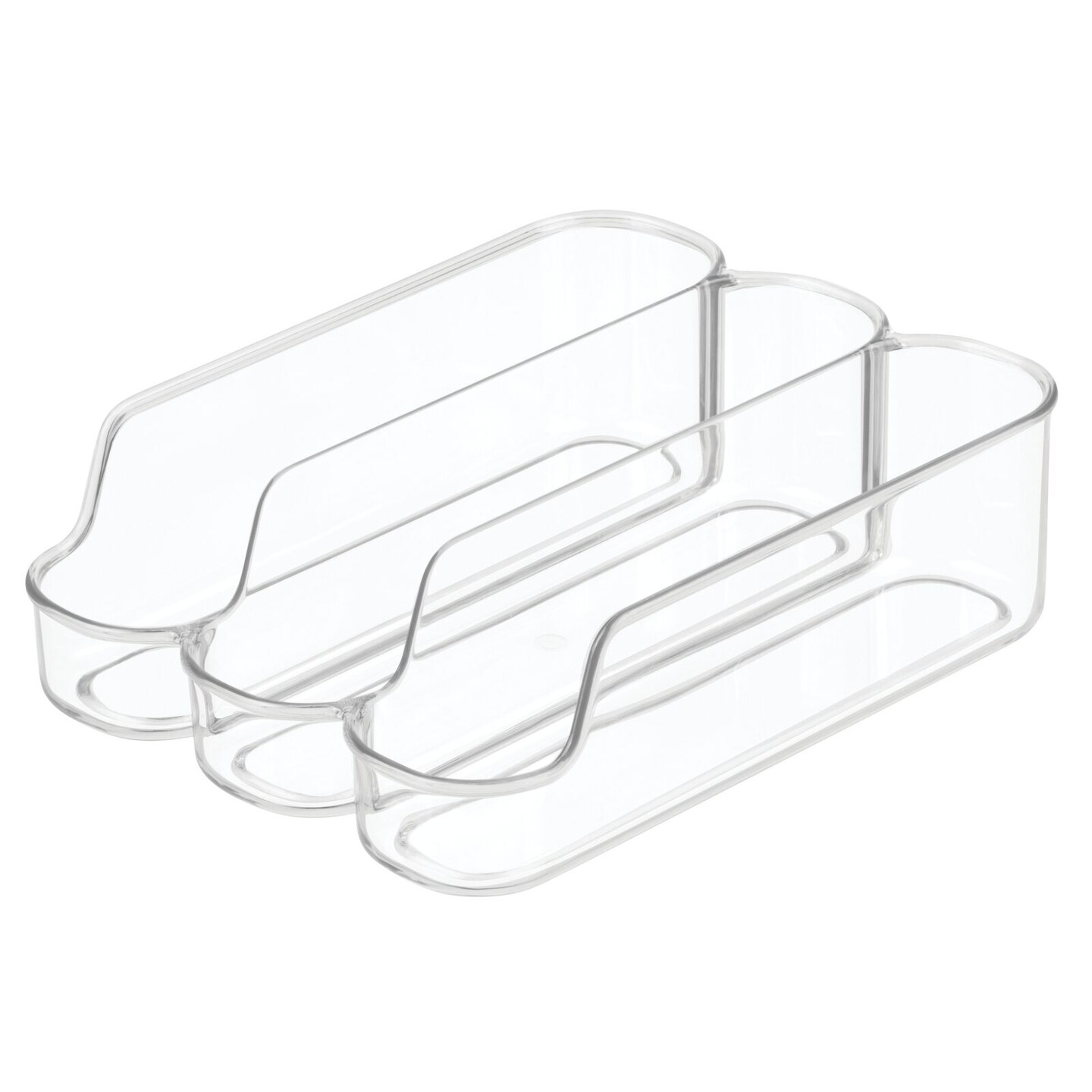mDesign Tall Skinny Soda/Pop Organizer, 3 Compartments - Clear