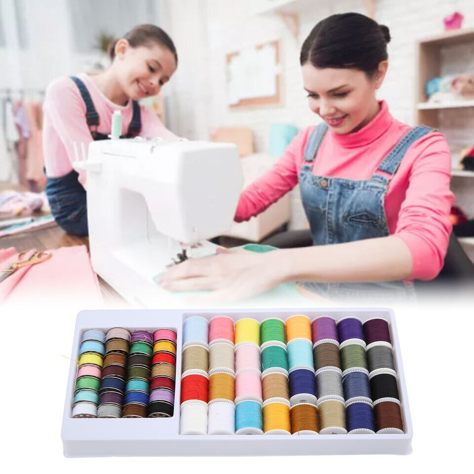 60-Piece Multicolor Polyester Sewing Thread Set