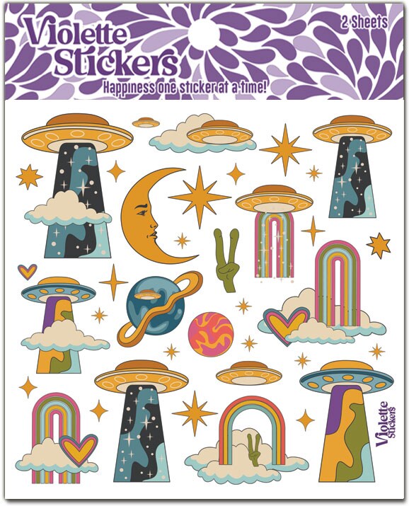 Crystal UFOs Stickers - 3 Packages