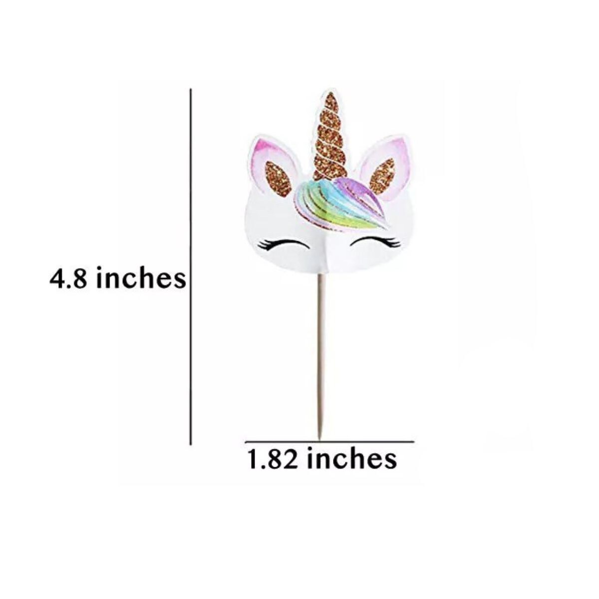 Unicorn Birthday Theme Party Cupcake Picks Topper