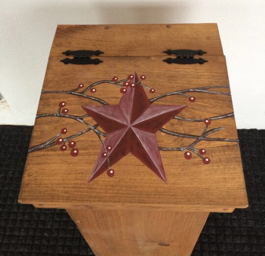 Trash Bin, Wooden Trash Bin, Trash Container, Rusti Decor, Farmhouse Decor, Primitive Kitchen, Kitchen Trash Bin, Kitchen Decor