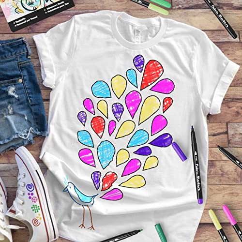 20 Colors Fabric Markers Permanent for Clothes Sneaker Shoes T Shirt Baby Onesies Bibs Bodysuit Pillow Canvas Tote Bags Graffiti Kids Adults Fabric Decorating, Fine Point Pen Fabric Paint Pens Set