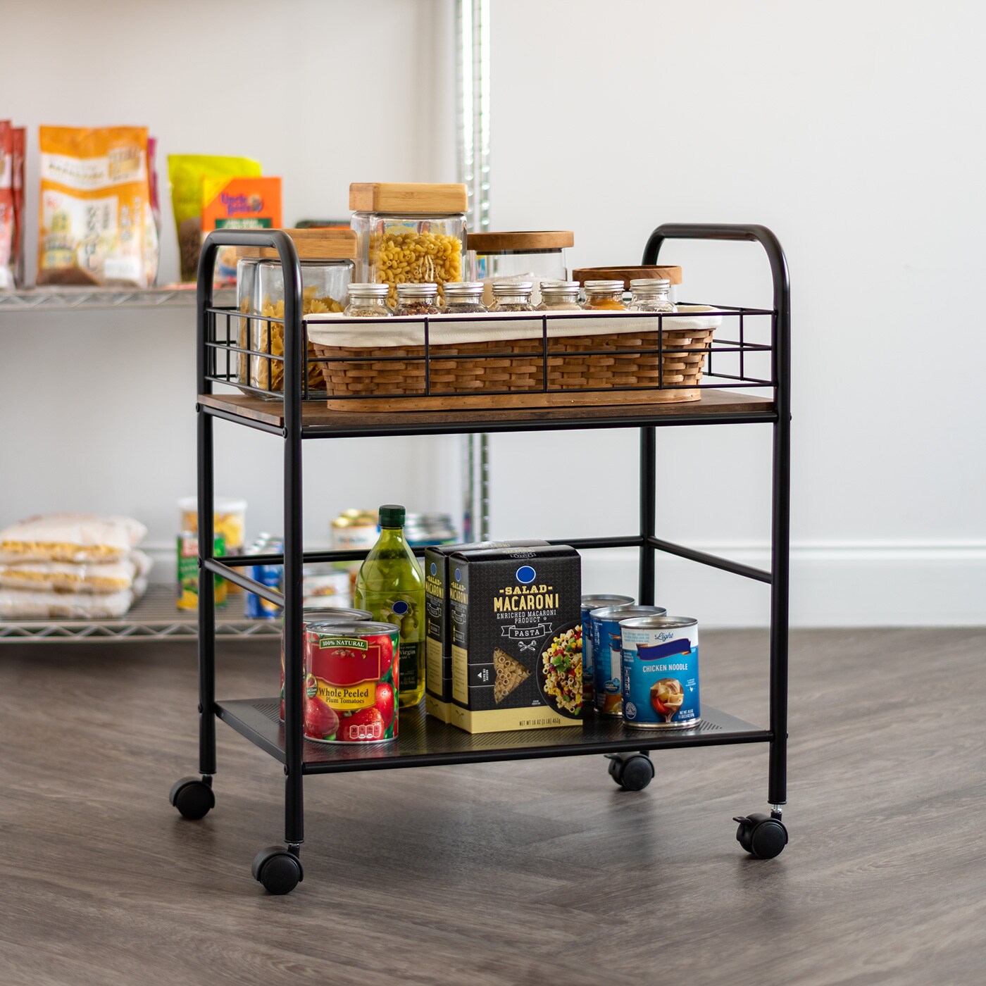 IRIS USA Metal Storage Cart with Casters, Kitchen Serving Cart