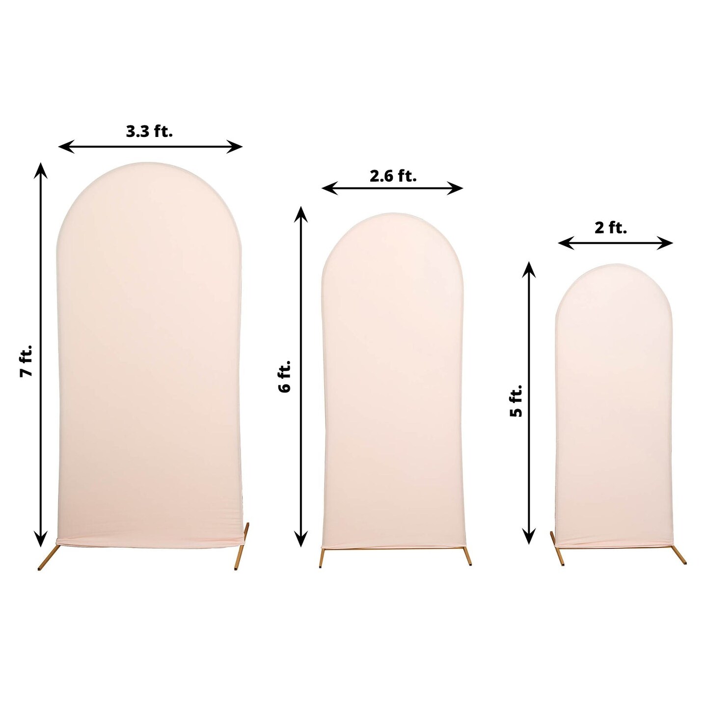 3 Fitted Matte Spandex Round Top Wedding Arch Backdrop STAND COVERS