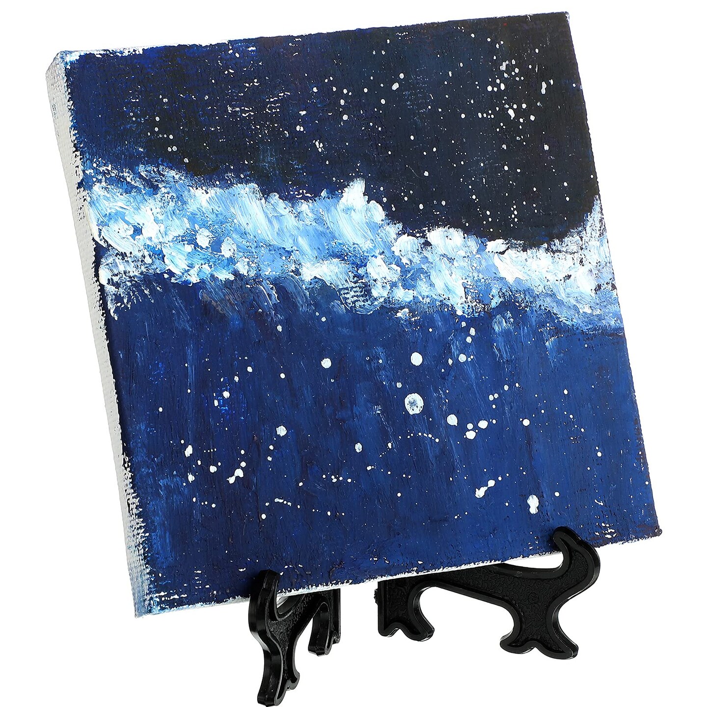 24 Pieces Plastic Easel Plate Display Stands Holders Picture Easel at Weddings, Home Decoration (Black, 3 Inch)