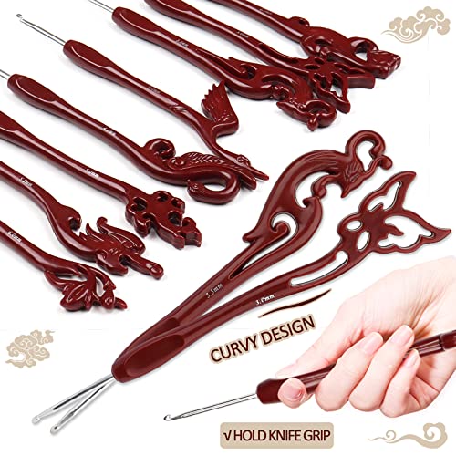 Crochet Kit Animals Crochet Hooks, 7.4&#x27;&#x27; Aluminum Crochet Needles for Crocheting, Crochet Hook Set Ergonomic Knitting Hooks for Crochet Yarn Craft, Crochet Set Premium Knitting Crochet Supplies