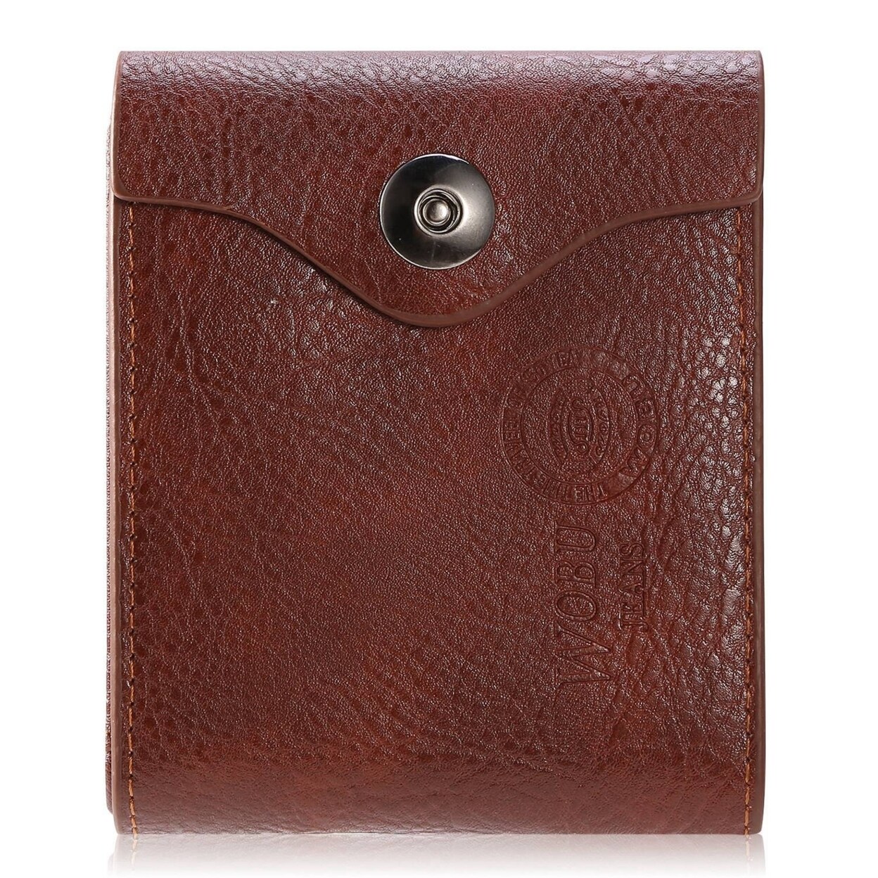 Mens Wallet Pu Leather Rfid Blocking Slim Bifold Case Brown Compact Card Holder