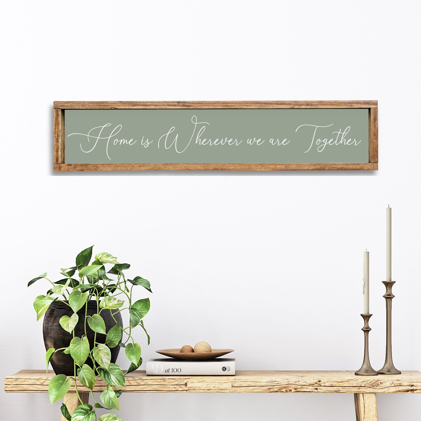 Targa In Legno Decorativa "Home Is Where The Heart Is" - Cartello Ispirazionale 10x15 Cm Per Casa E Regalo Housewarming