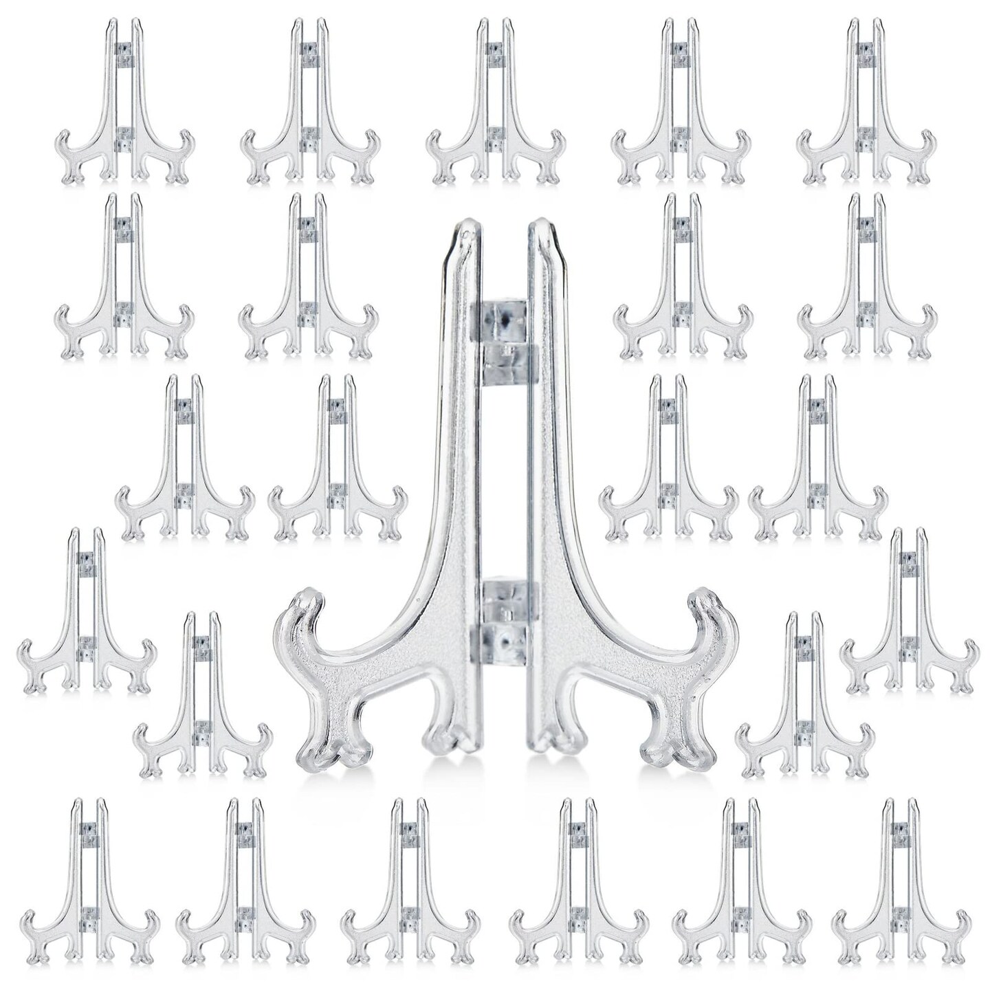 24 Pack 3-inch Mini Easel Display Stand for Sports Trading and Baseball Cards - Small Acrylic Holder for Pictures