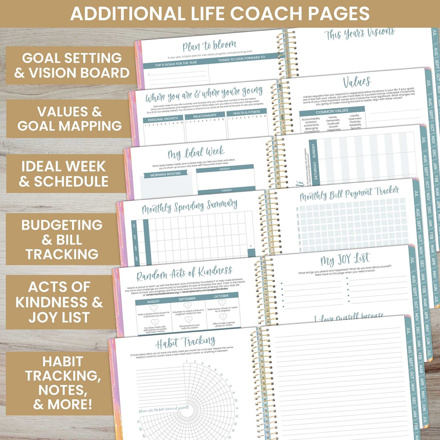 bloom daily planners 2024-25 Soft Cover Planner, 8.5&#x22; x 11&#x22;, Creating A Life I Love