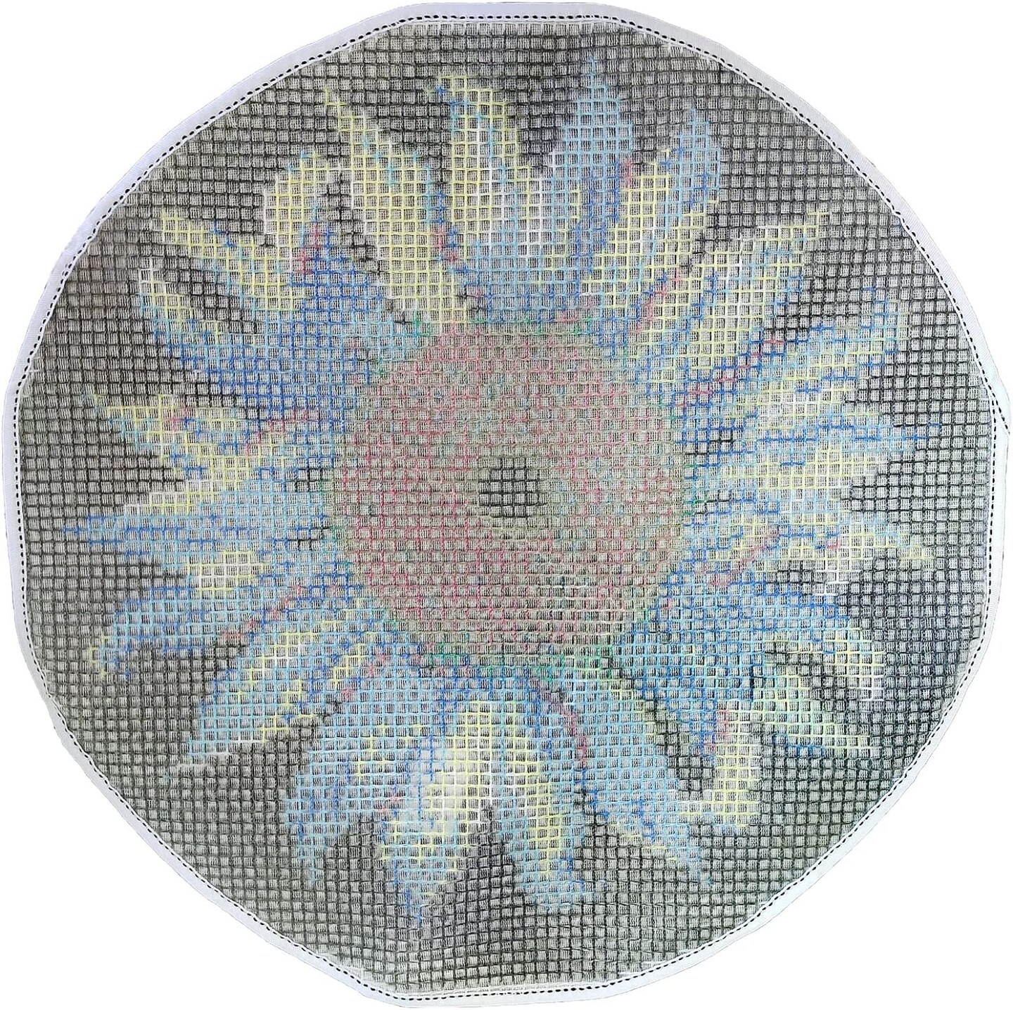Latch Hook Rug Kit, Sunflower Pattern Printed Canvas DIY Rug Crochet Yarn Kits, Embroidery Decoration 20.4" X 20.4" (52 * 52cm)