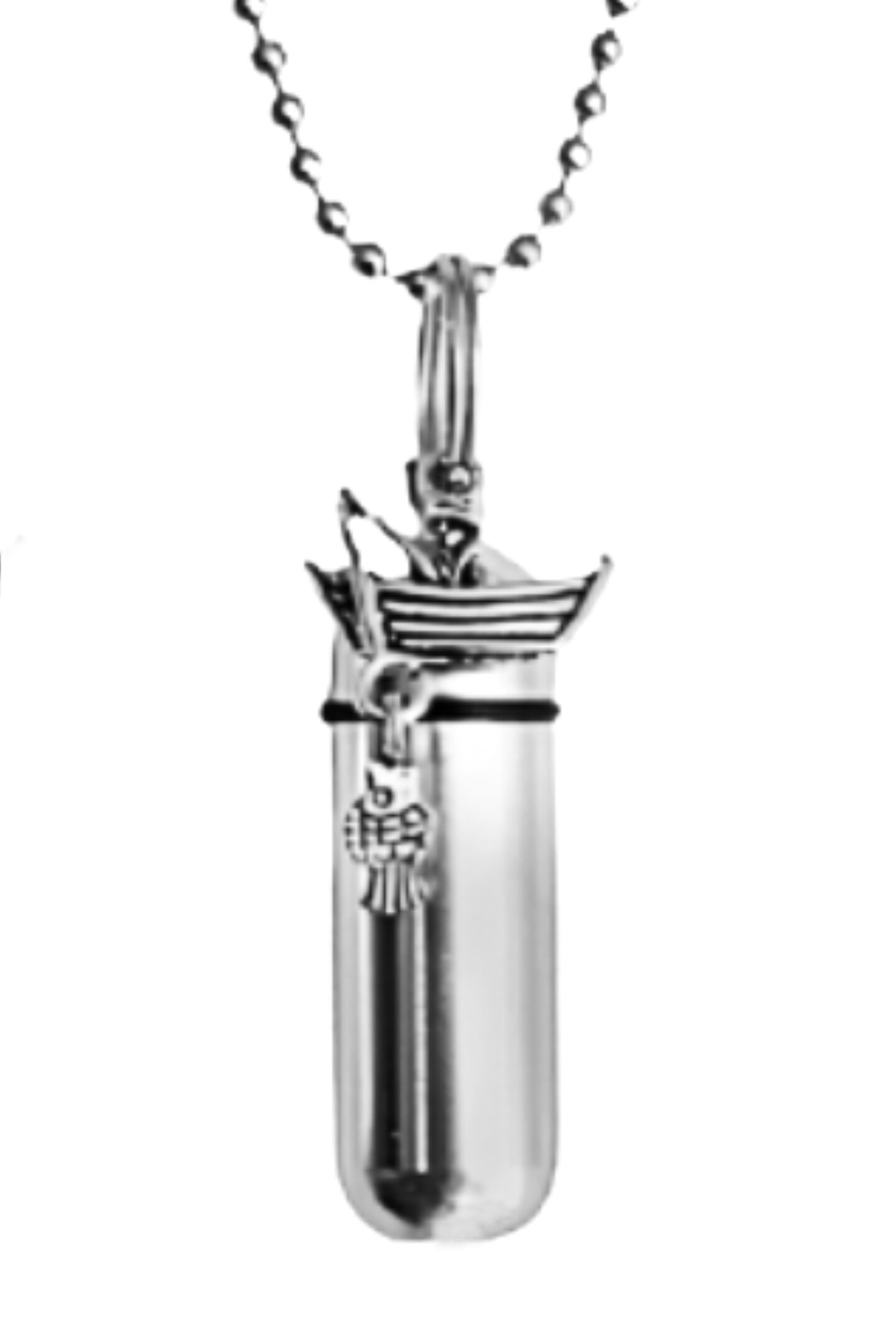 Set of TEN Polished Silver Fisherman CREMATION URN Necklaces