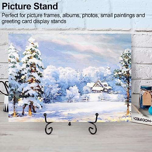 vivinin 4 Pack Plate Stands For Display, Plate Holder 6 Inch, Picture Frame Stand of Metal, Frame Holder Stand and Artworks, Small Easel Stand for Book, Tabletop Art, Picture, Photo and Platter