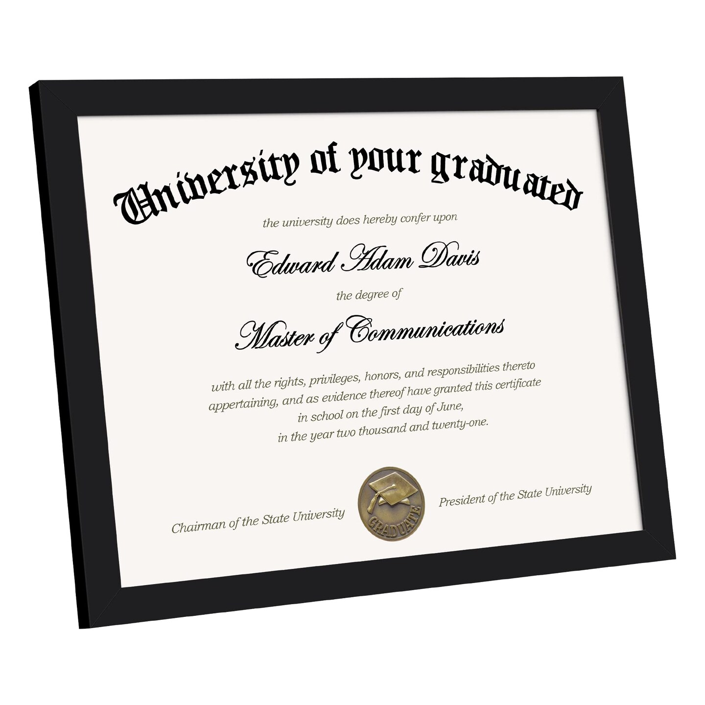 upsimples 8.5x11 Picture Frame Certificate Document Frame with High Definition Glass,5 Pack Diploma Frames for Wall and Tabletop,Black