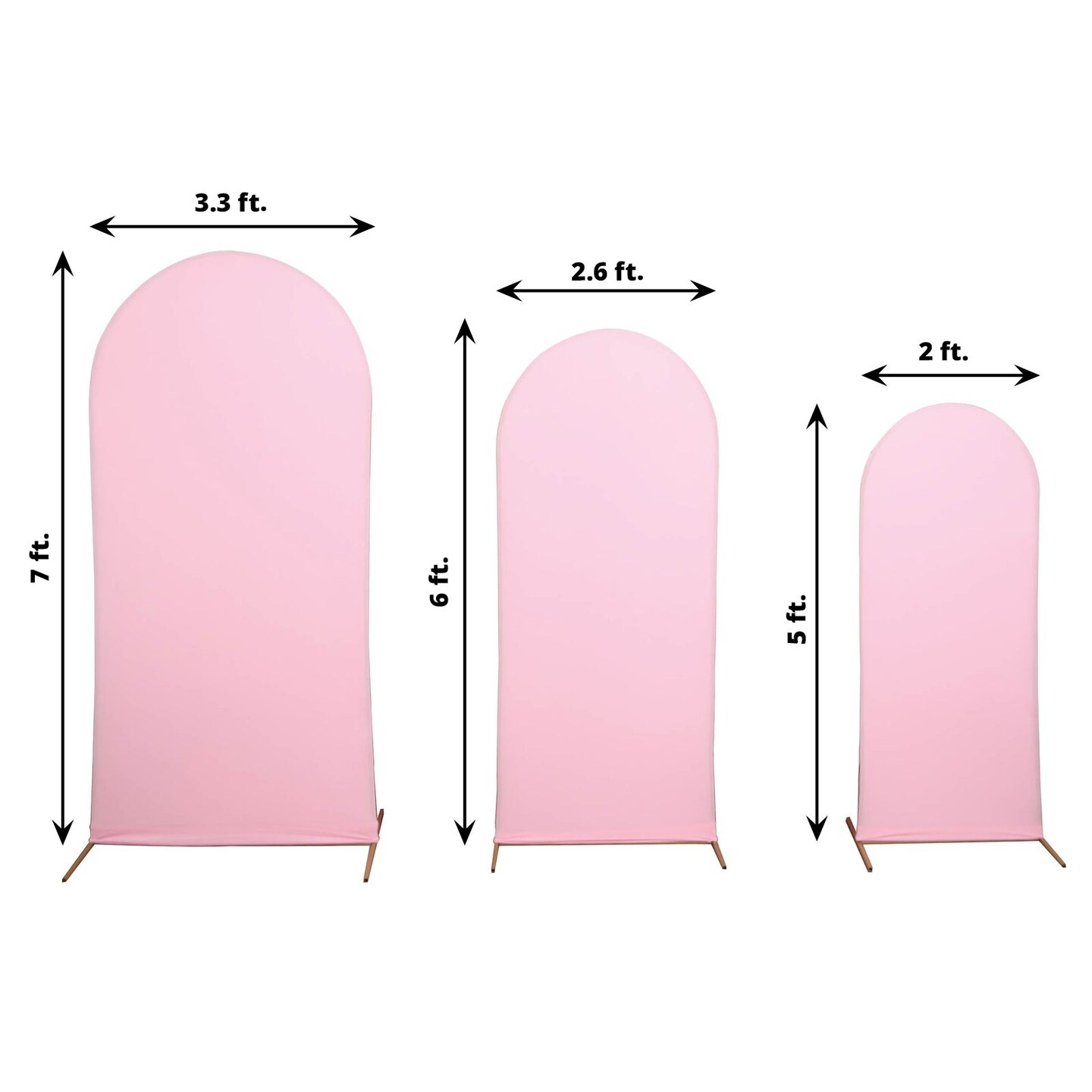 3 Fitted Matte Spandex Round Top Wedding Arch Backdrop STAND COVERS