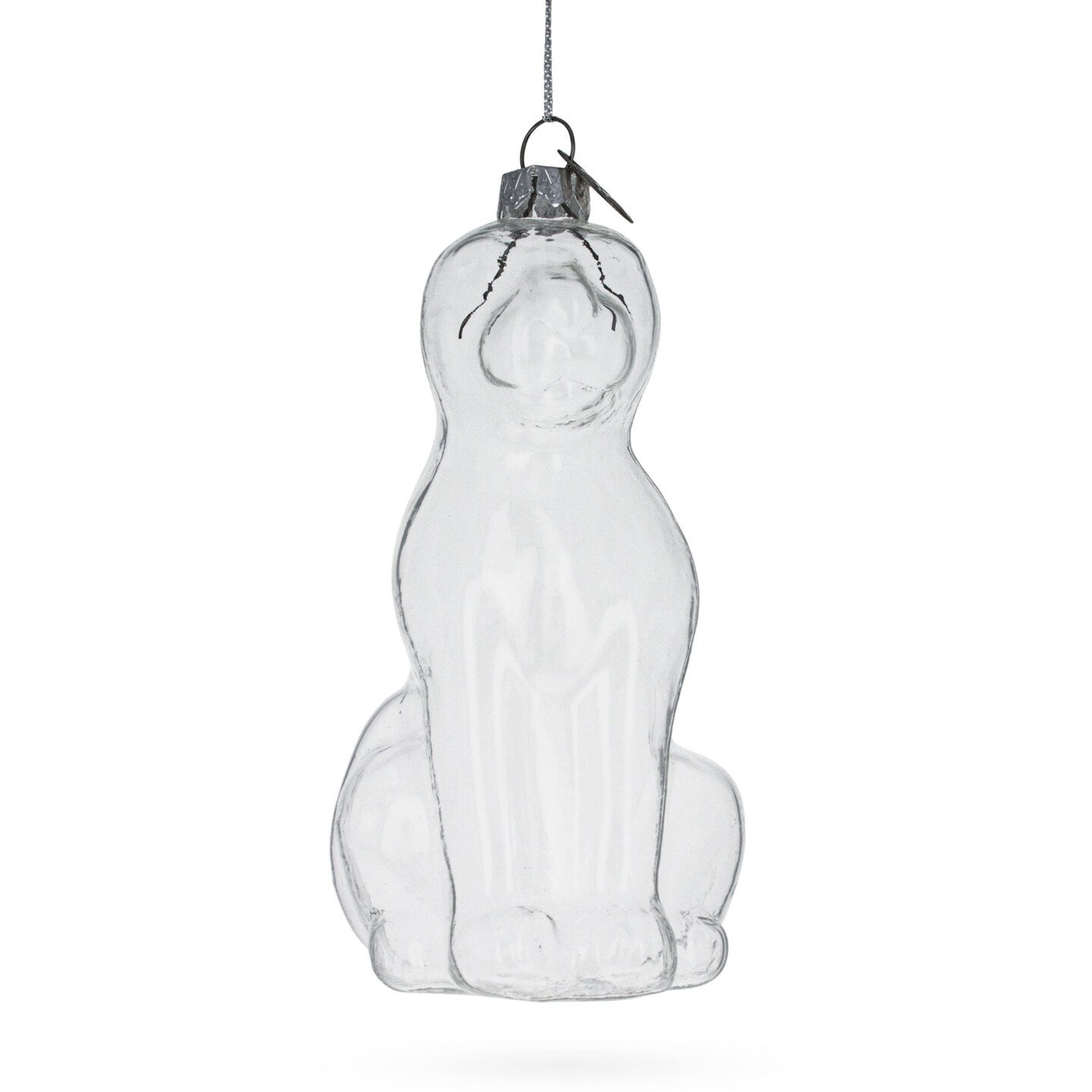Dog Clear Glass Christmas Ornament