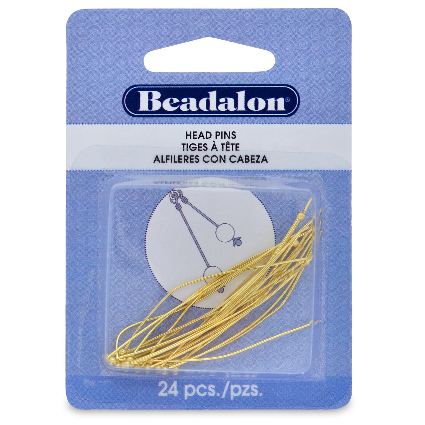 Beadalon Head Pins Ball 2" 24/Pkg-Gold-Plated