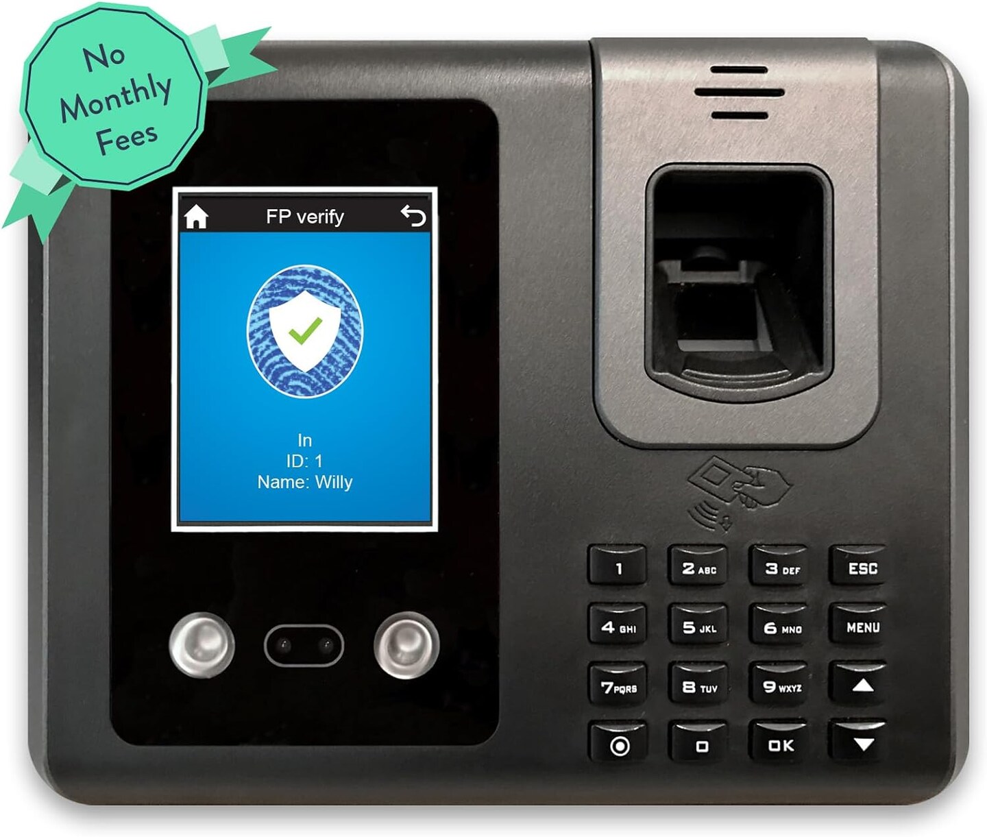 Acroprint&#xAE; BioTouch Self-Contained Automatic Biometric Fingerprint/Proximity Time Clock