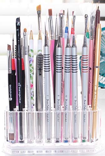 Acrylic Makeup Finger Nail Art Tool Organizer 26 Spaces For Storing Beauty Nail Art Kit Tools - Clear