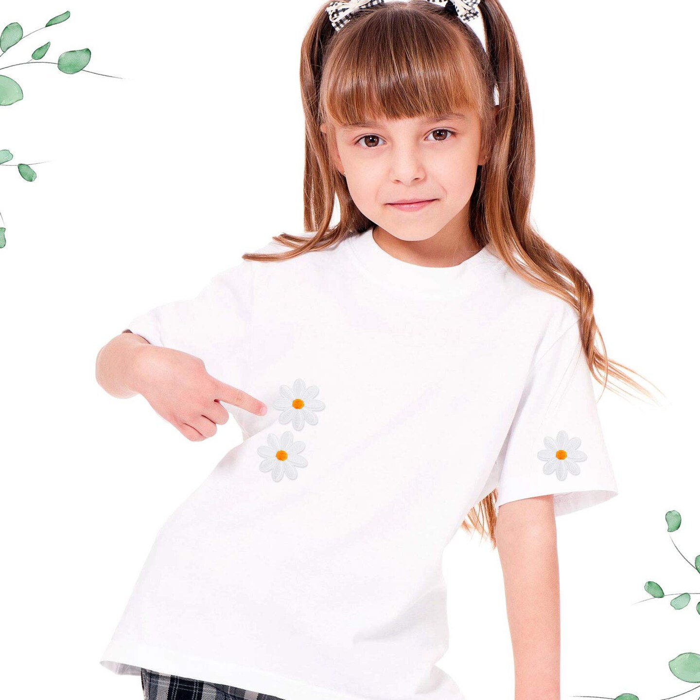 20 Pieces Daisy Flower Patch Clothing Iron On Patches Appliques Delicate Embroidered for DIY Decoration T-Shirt Backpack Hoodies Shoes Bags 1.38 Inch